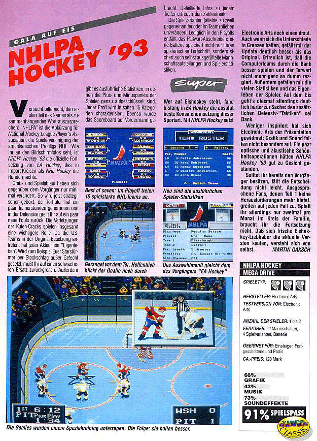 German NHLPA '93 Magazine Review